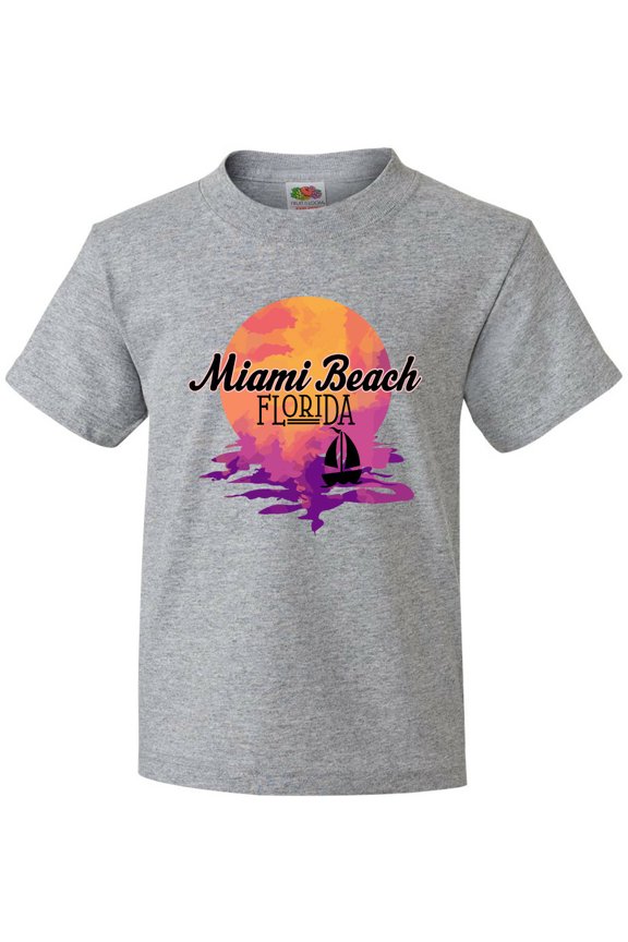 Miami Beach Florida Vacation Sunset Youth T-Shirt