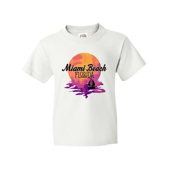 Inktastic Miami Beach Florida Vacation Sunset Youth T-Shirt