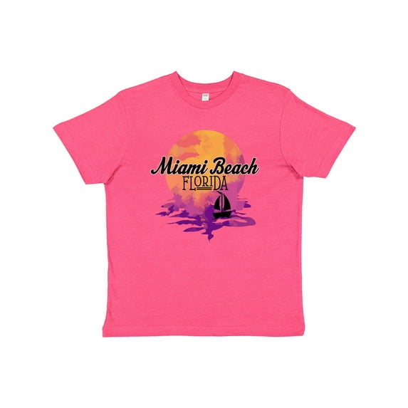 Inktastic Miami Beach Florida Vacation Sunset Youth T-Shirt