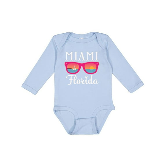 Inktastic Miami Florida Vacation Beach Trip Girls Long Sleeve Baby Bodysuit