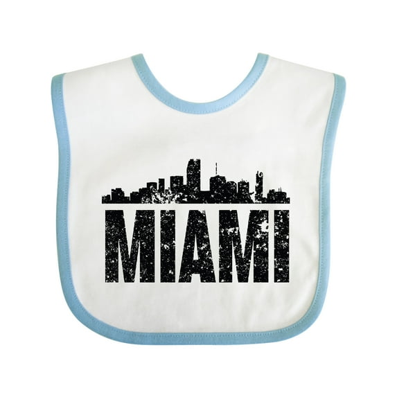 Inktastic Miami Skyline Grunge Boys or Girls Baby Bib