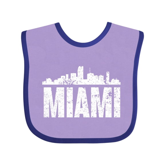 Inktastic Miami Skyline Grunge Boys or Girls Baby Bib