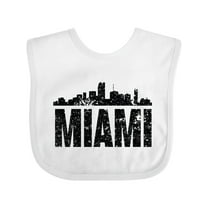 Inktastic Miami Skyline Grunge Boys or Girls Baby Bib