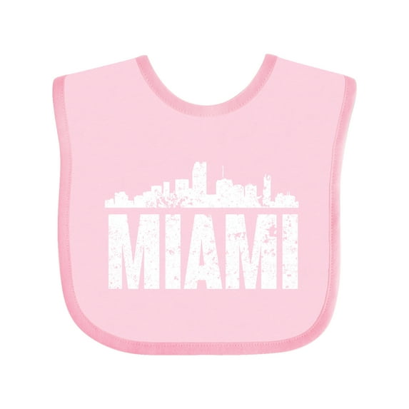 Inktastic Miami Skyline Grunge Boys or Girls Baby Bib