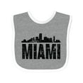 thumbnail image 1 of Inktastic Miami Skyline Grunge Boys or Girls Baby Bib, 1 of 4