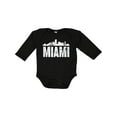 thumbnail image 1 of Inktastic Miami Skyline Grunge Boys or Girls Long Sleeve Baby Bodysuit, 1 of 5