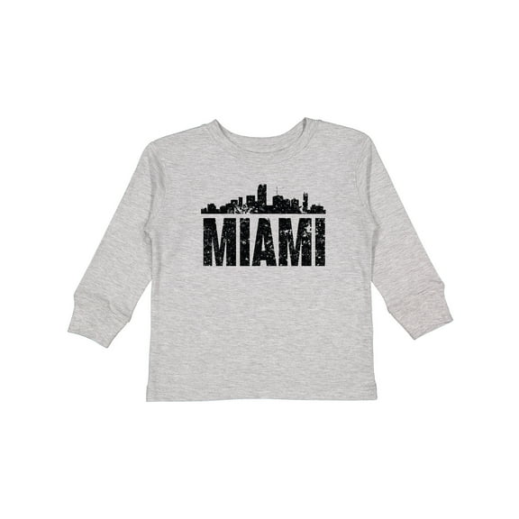 Inktastic Miami Skyline Grunge Boys or Girls Long Sleeve Toddler T-Shirt