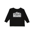 thumbnail image 1 of Inktastic Miami Skyline Grunge Boys or Girls Long Sleeve Toddler T-Shirt, 1 of 5
