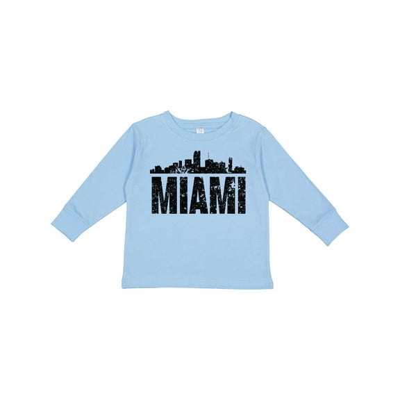 Inktastic Miami Skyline Grunge Boys or Girls Long Sleeve Toddler T-Shirt