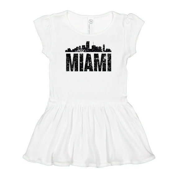 Inktastic Miami Skyline Grunge Girls Baby Dress