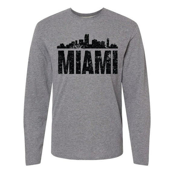 Inktastic Miami Skyline Grunge Long Sleeve T-Shirt