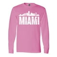 thumbnail image 1 of Inktastic Miami Skyline Grunge Long Sleeve T-Shirt, 1 of 5