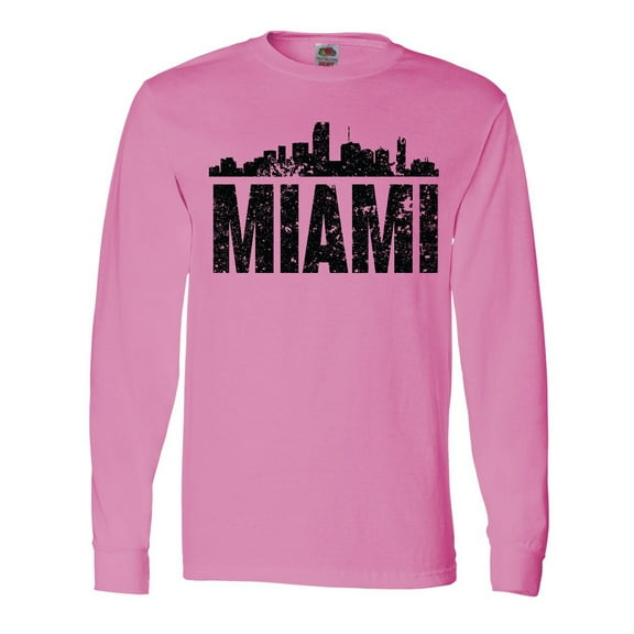 Inktastic Miami Skyline Grunge Long Sleeve T-Shirt