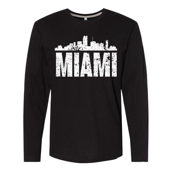 Inktastic Miami Skyline Grunge Long Sleeve T-Shirt