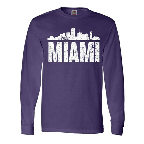 Inktastic Miami Skyline Grunge Long Sleeve T-Shirt