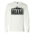 thumbnail image 1 of Inktastic Miami Skyline Grunge Long Sleeve T-Shirt, 1 of 5