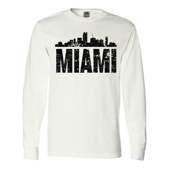 Inktastic Miami Skyline Grunge Long Sleeve T-Shirt
