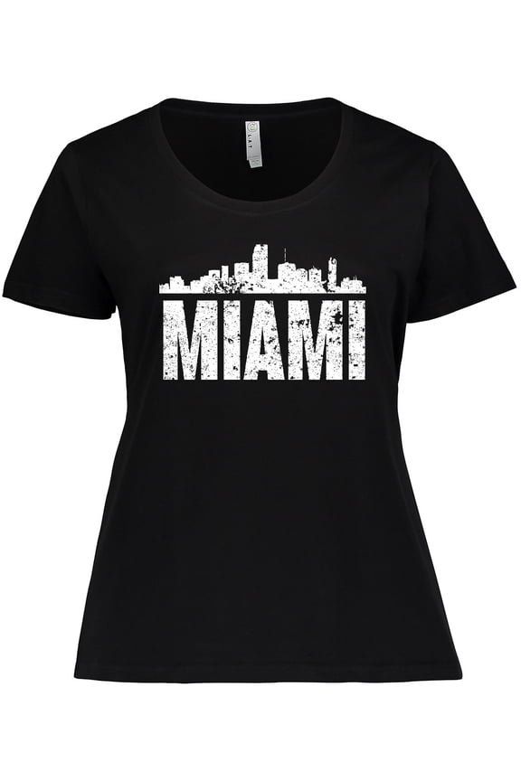 Miami Skyline Grunge Women's Plus Size T-Shirt
