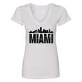 thumbnail image 1 of Inktastic Miami Skyline Grunge Women's V-Neck T-Shirt, 1 of 5
