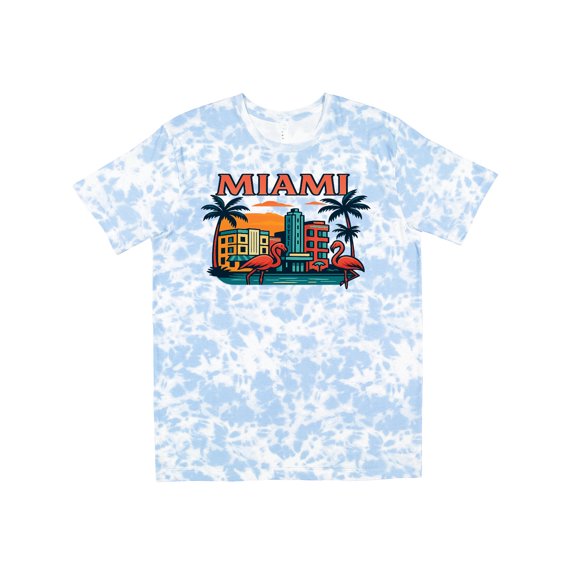 Inktastic Miami Vintage Flamingo Sunset Art T-Shirt