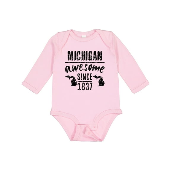 Inktastic Michigan Awesome Since 1837 Boys or Girls Long Sleeve Baby Bodysuit