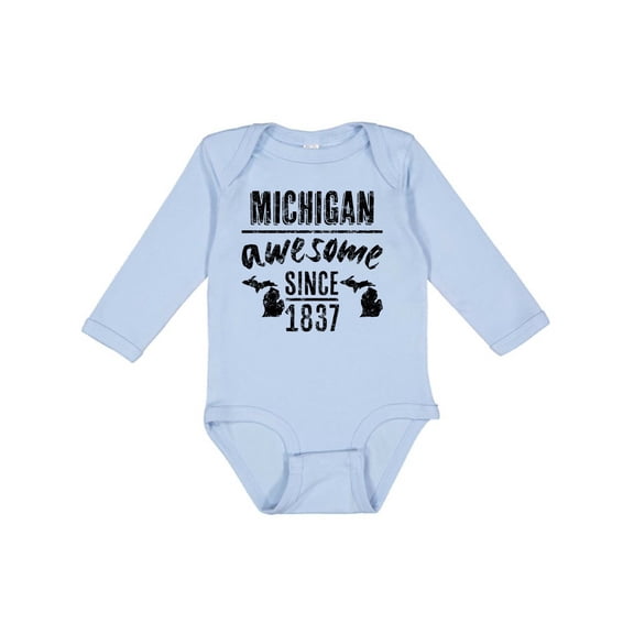Inktastic Michigan Awesome Since 1837 Boys or Girls Long Sleeve Baby Bodysuit