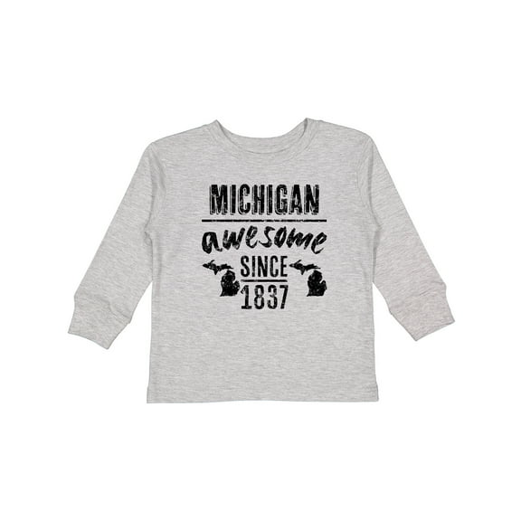 Inktastic Michigan Awesome Since 1837 Boys or Girls Long Sleeve Toddler T-Shirt