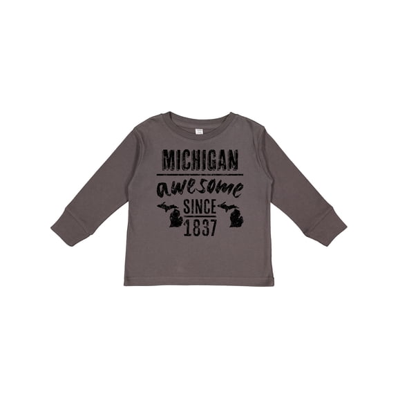 Inktastic Michigan Awesome Since 1837 Boys or Girls Long Sleeve Toddler T-Shirt