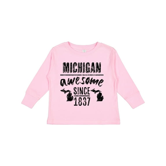 Inktastic Michigan Awesome Since 1837 Boys or Girls Long Sleeve Toddler T-Shirt