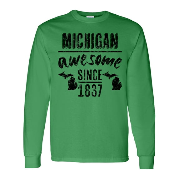 Inktastic Michigan Awesome Since 1837 Long Sleeve T-Shirt