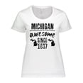 thumbnail image 1 of Inktastic Michigan Awesome Since 1837 Women's Plus Size T-Shirt, 1 of 5