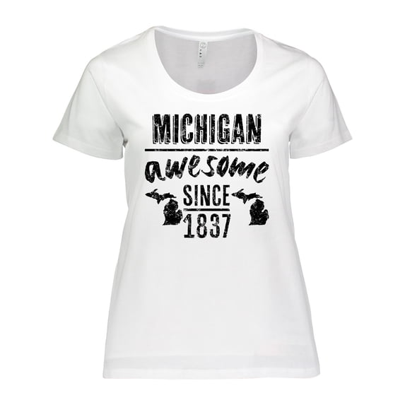 Inktastic Michigan Awesome Since 1837 Women's Plus Size T-Shirt