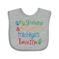 thumbnail image 1 of Inktastic Michigan Grandma Loves Me Boys or Girls Baby Bib, 1 of 4