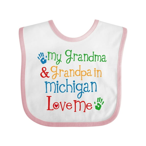 Inktastic Michigan Grandma Loves Me Boys or Girls Baby Bib