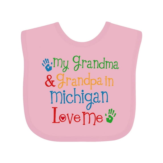 Inktastic Michigan Grandma Loves Me Boys or Girls Baby Bib