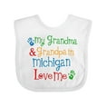 thumbnail image 1 of Inktastic Michigan Grandma Loves Me Boys or Girls Baby Bib, 1 of 4
