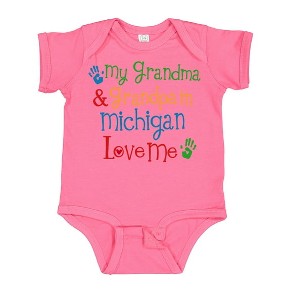 Inktastic Michigan Grandma Loves Me Boys or Girls Baby Bodysuit