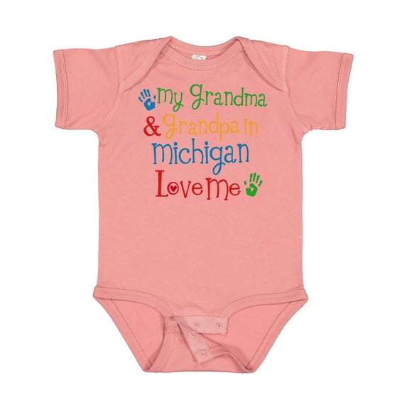 Inktastic Michigan Grandma Loves Me Boys or Girls Baby Bodysuit