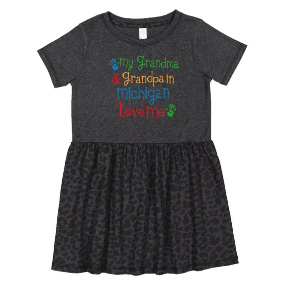 Inktastic Michigan Grandma Loves Me Girls Toddler Dress
