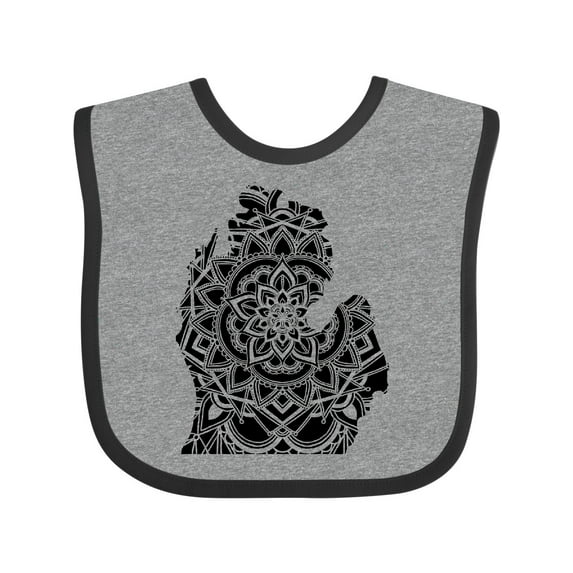 Inktastic Michigan Silhouette Mandala Boys or Girls Baby Bib