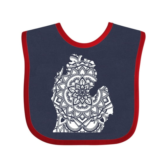 Inktastic Michigan Silhouette Mandala Boys or Girls Baby Bib