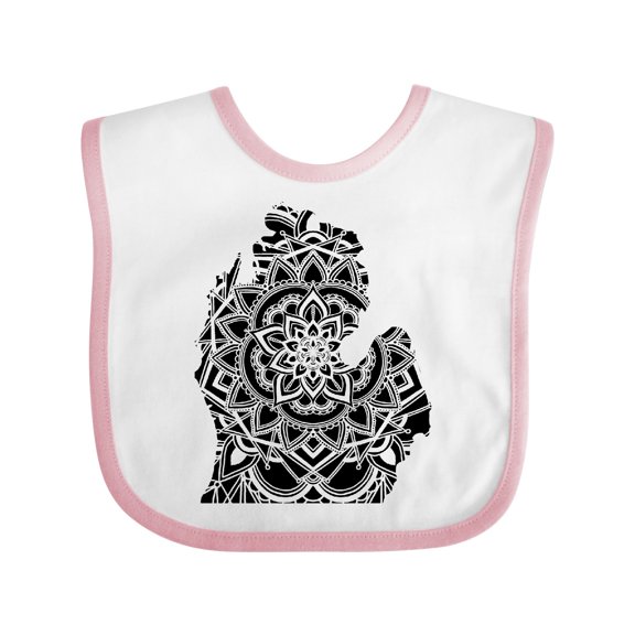 Inktastic Michigan Silhouette Mandala Boys or Girls Baby Bib