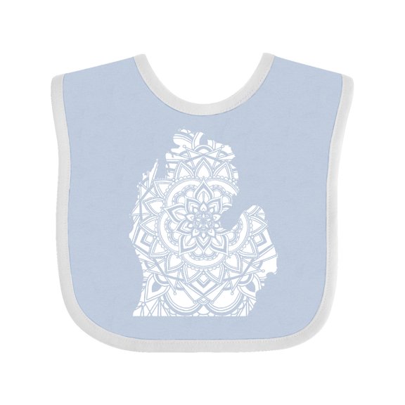 Inktastic Michigan Silhouette Mandala Boys or Girls Baby Bib
