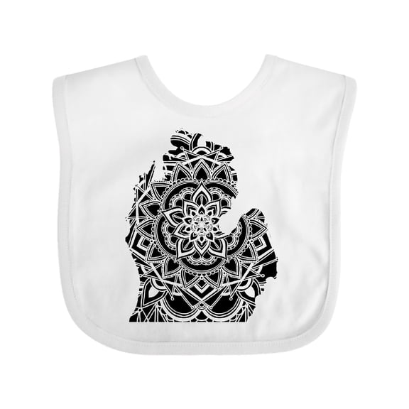 Inktastic Michigan Silhouette Mandala Boys or Girls Baby Bib