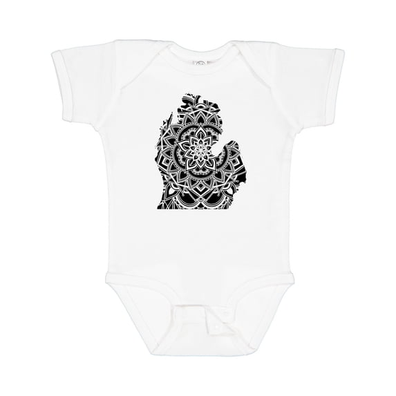 Inktastic Michigan Silhouette Mandala Boys or Girls Baby Bodysuit