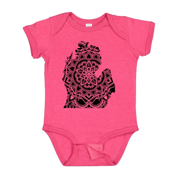 Inktastic Michigan Silhouette Mandala Boys or Girls Baby Bodysuit