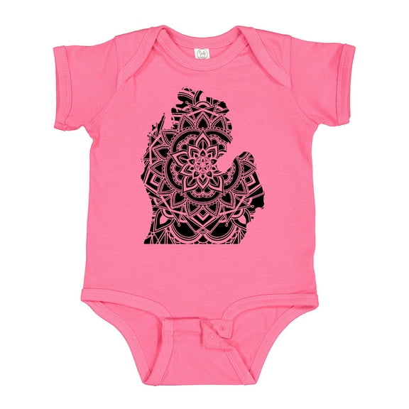 Inktastic Michigan Silhouette Mandala Boys or Girls Baby Bodysuit
