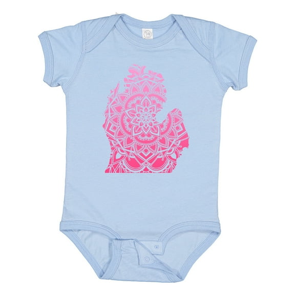 Inktastic Michigan Silhouette Mandala Boys or Girls Baby Bodysuit