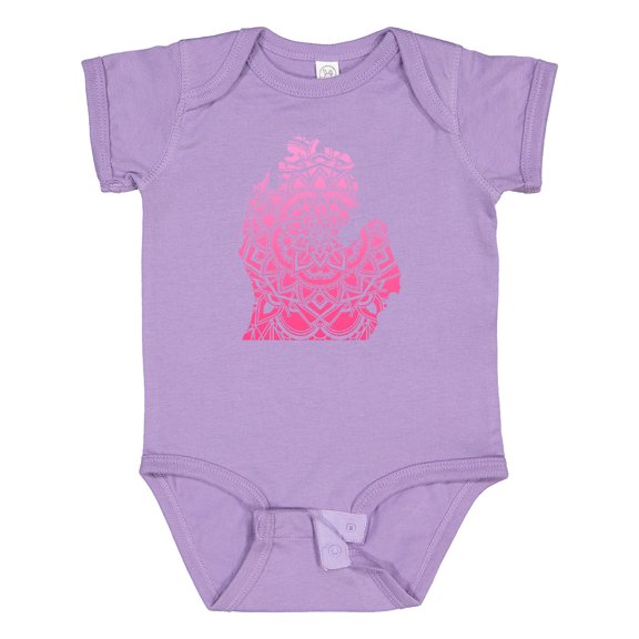 Inktastic Michigan Silhouette Mandala Boys or Girls Baby Bodysuit