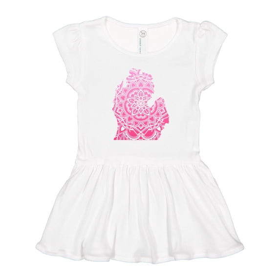 Inktastic Michigan Silhouette Mandala Girls Toddler Dress